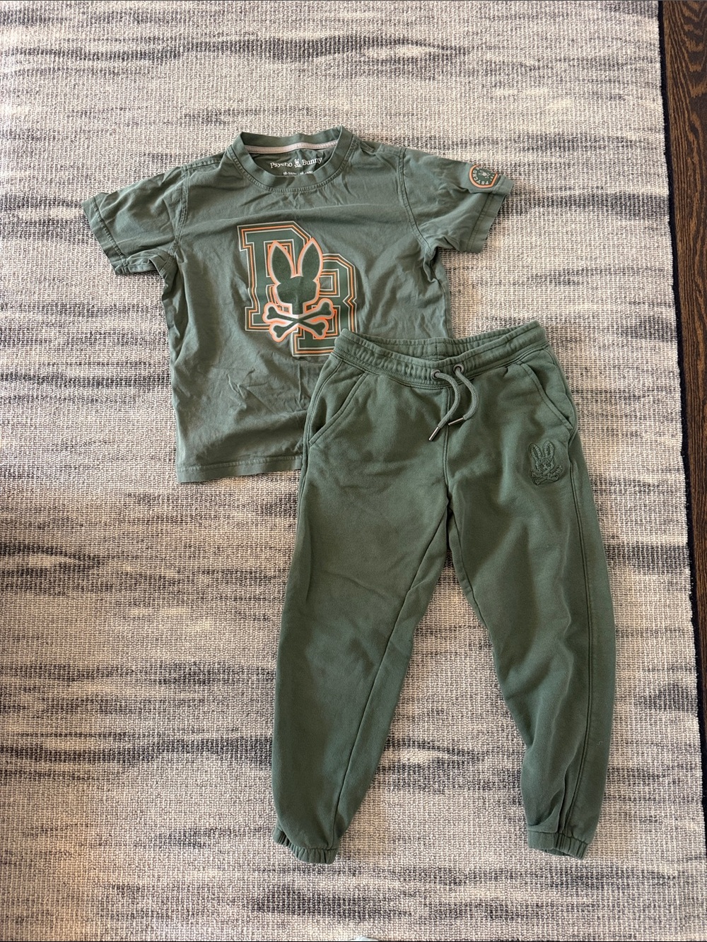 Psycho Bunny Olive Green Kids Jogger Sweatpants